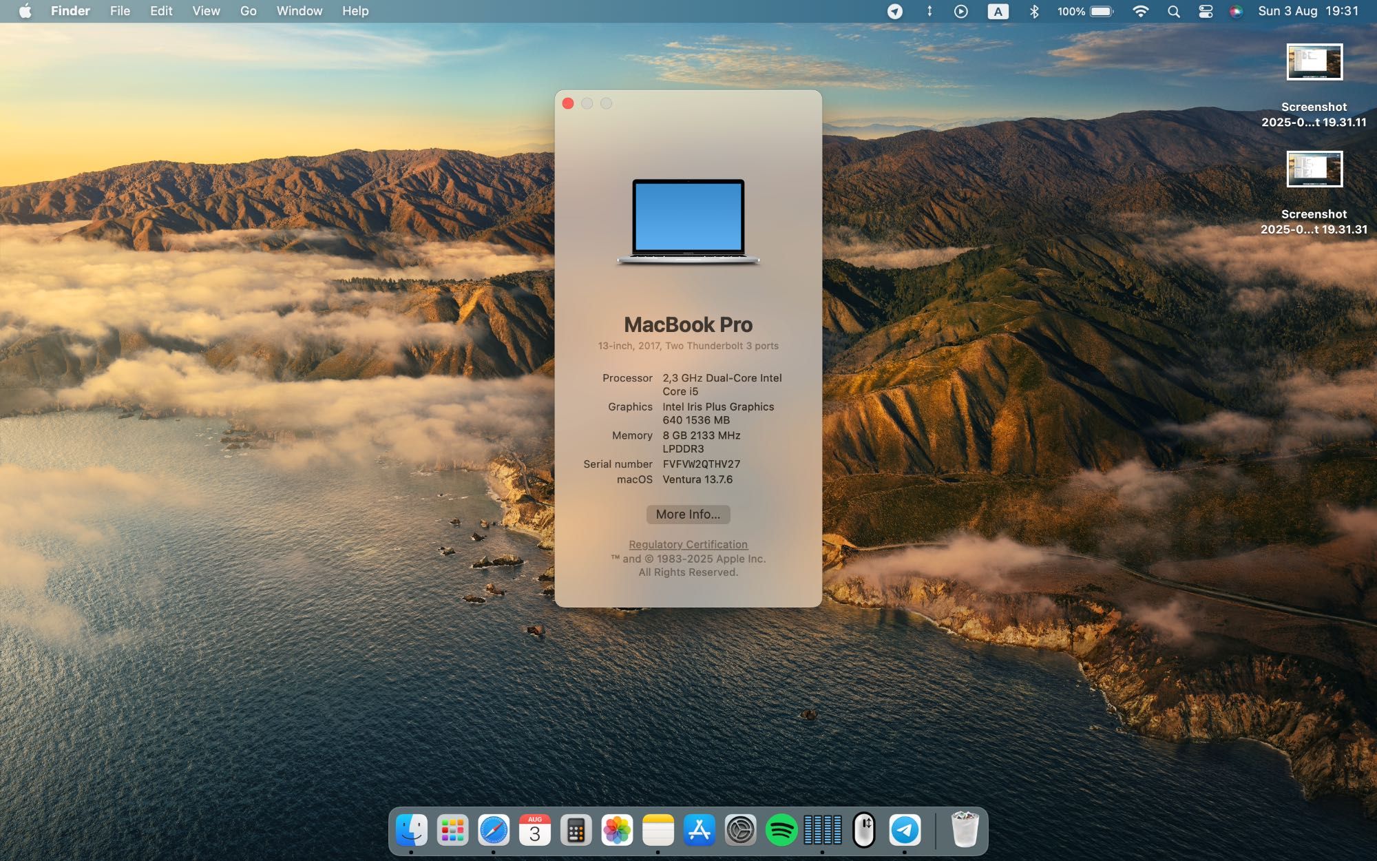 Apple MacBook Pro 13 2017 i5, 128gb, 8gb