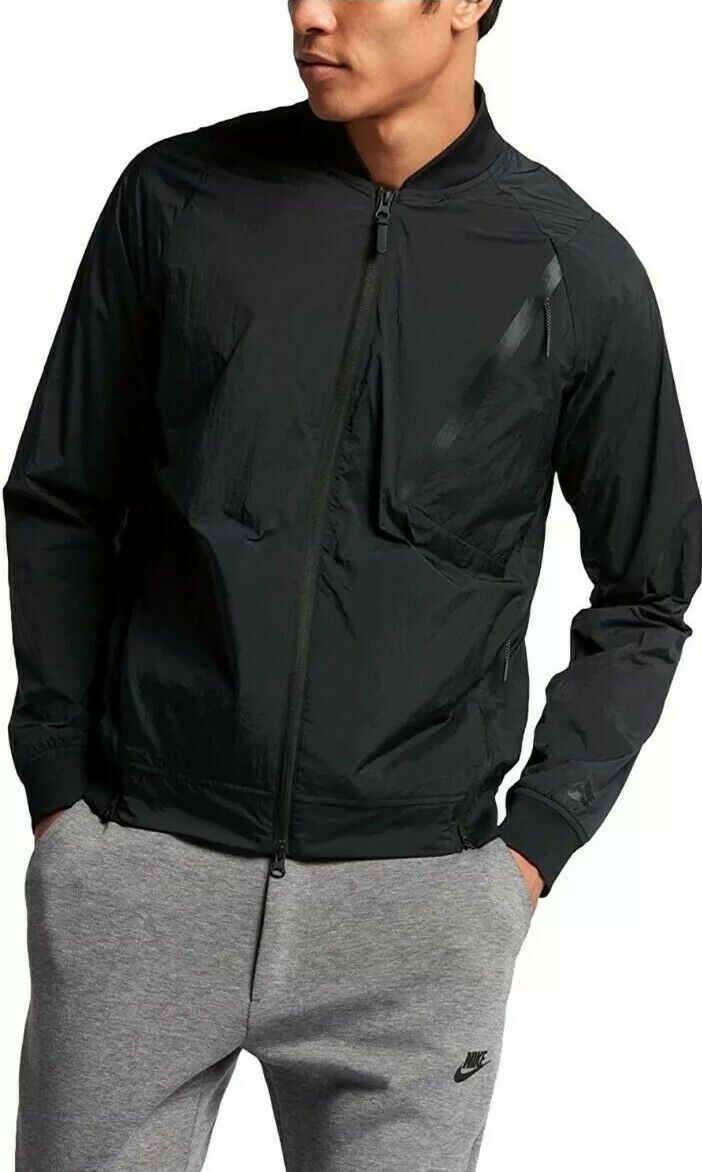 Mens Mens Nike Tech Pack Hypermesh Varsity Jacket Black Size Large 832