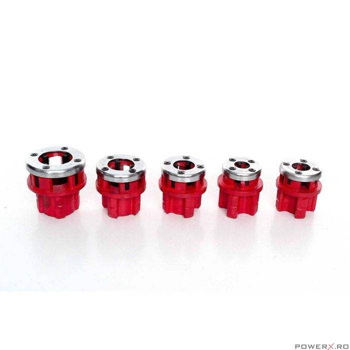 Trusa pentru filetat tevi, 7 piese, 1/4"; 3/8"; 1/2"; 3/4"; 1";