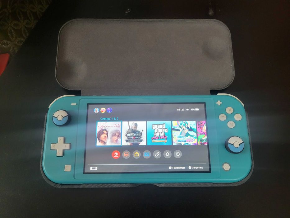Nintendo Switch Lite (бирюзовый) - в идеале прошит + Чехол и SD 256 Gb