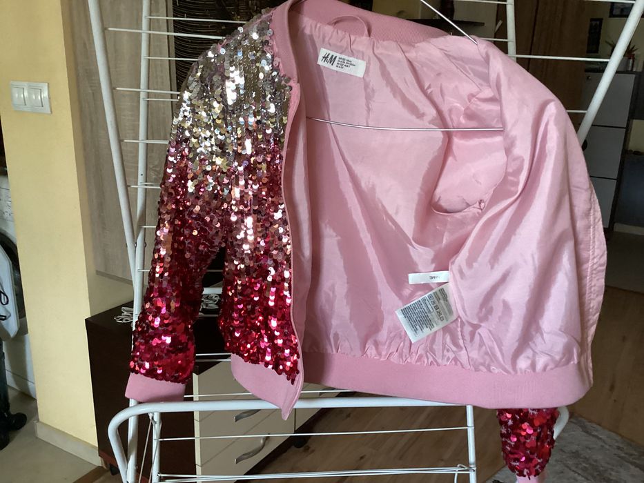 Уникално  яке с пайет за 6-7 год H&M