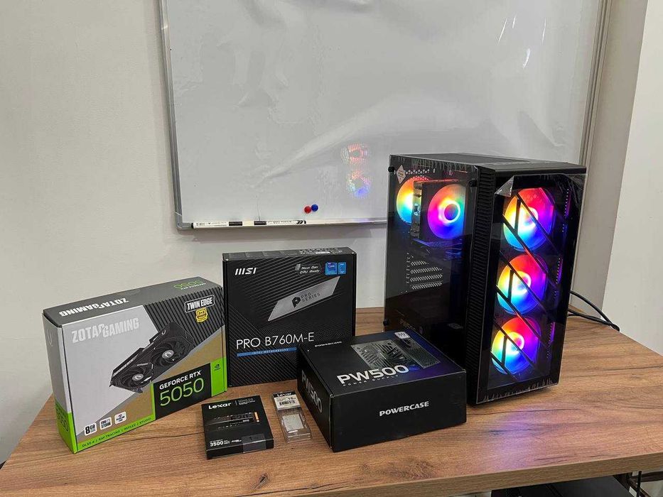 НОВЫЙ Игровой ПК Core I5 14400 + B760 + RTX 5050 + Гарантия 6 мес!