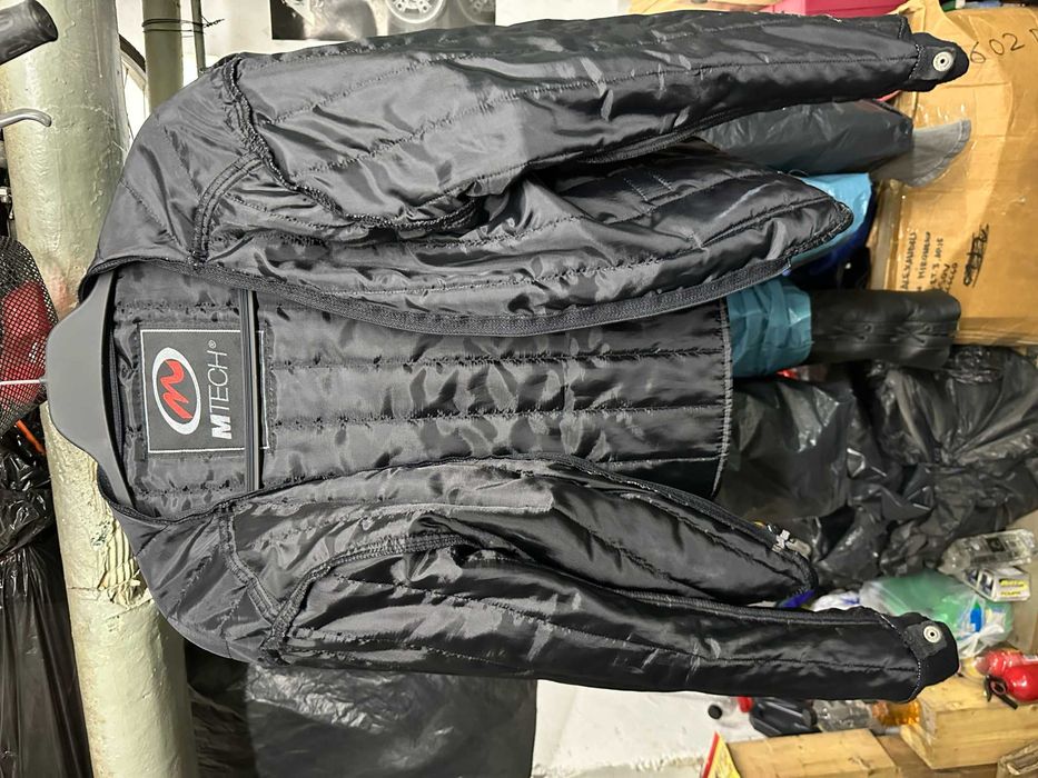Geaca piele moto MTECH marimea 54 albastru metalizat
