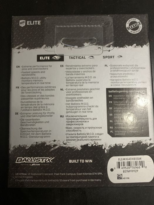 SIGILAT Memorii PREMIUM Gaming DDR4 Ballistix Elite 4x8GB 3600MHz CL16