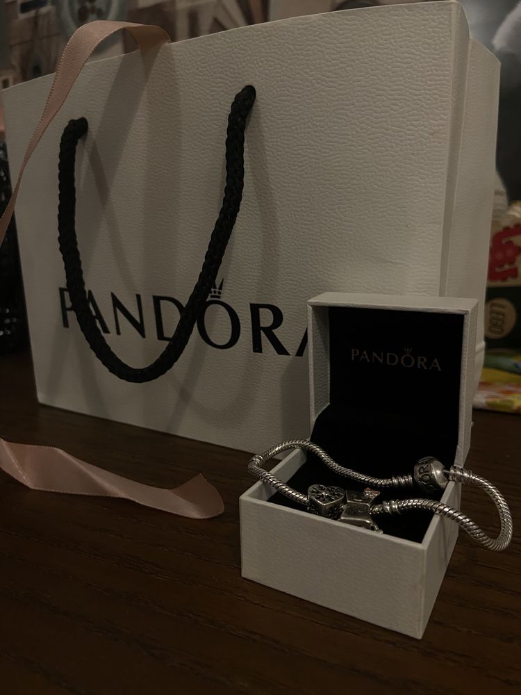 Bratara Pandora cu 2 charmuri