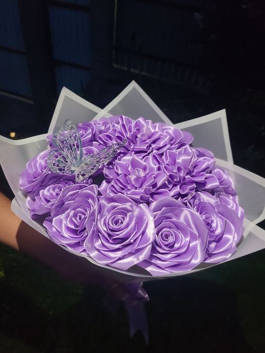 Flori satin, buchet etern