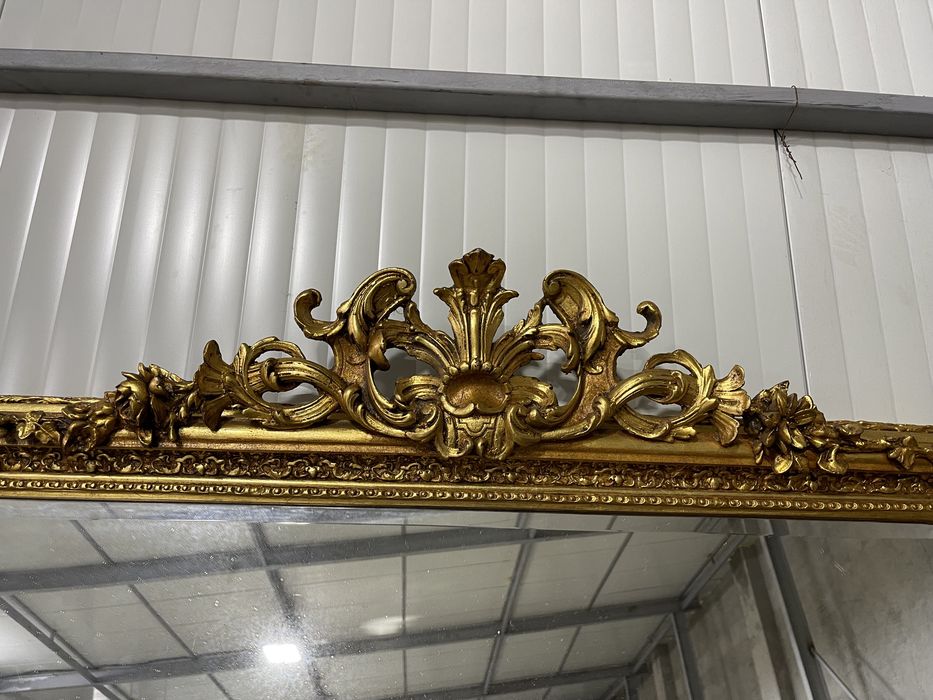 Oglinda cu sticla fazetata și rama din lemn, stil Empire