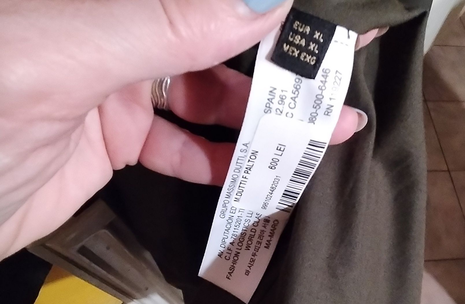 Trench coat Massimo Dutti de bărbați, nou, mărime XL