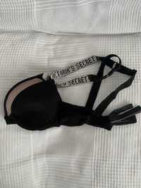 Sutien negru Victoria Secret cu bretele din strasuri marime 32B nou