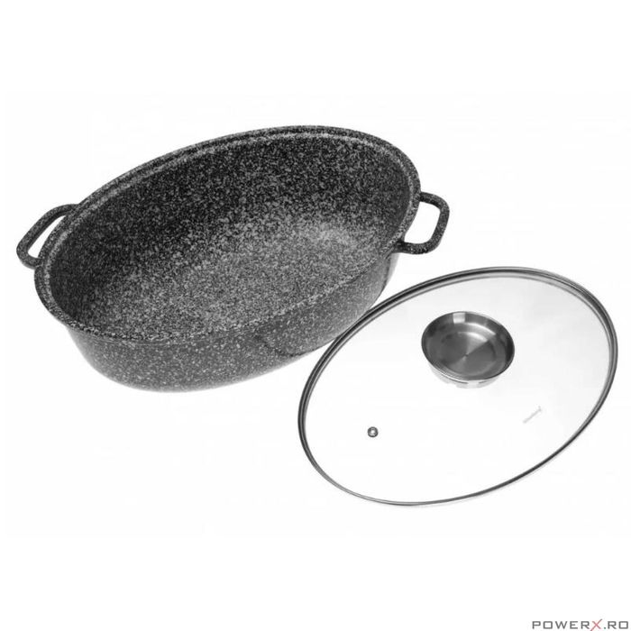 Vas pentru cuptor termorezistent Premium, strat antiaderent marmura,