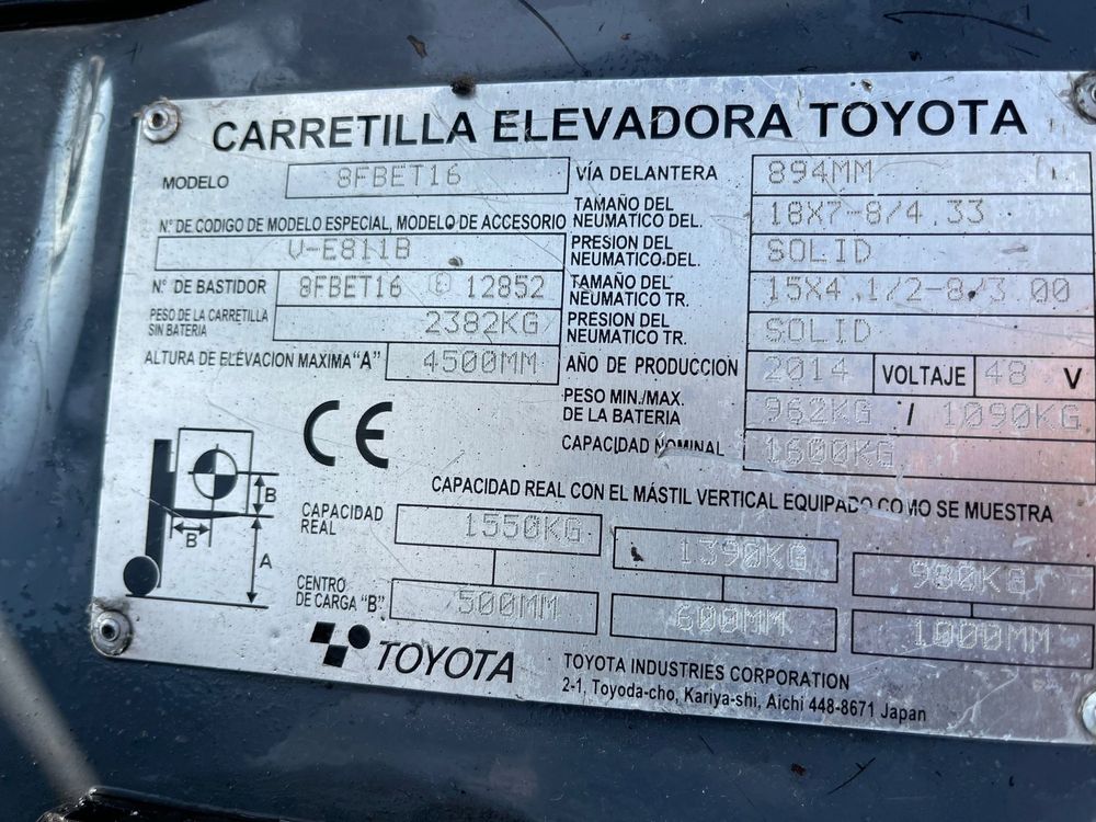 Stivuitor Electric Toyota 8 FBET 16
