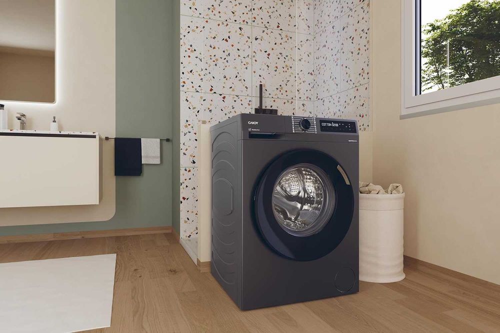 Нова инверторна смарт пералня с пара Candy ProWash 500 10 кг антрацид