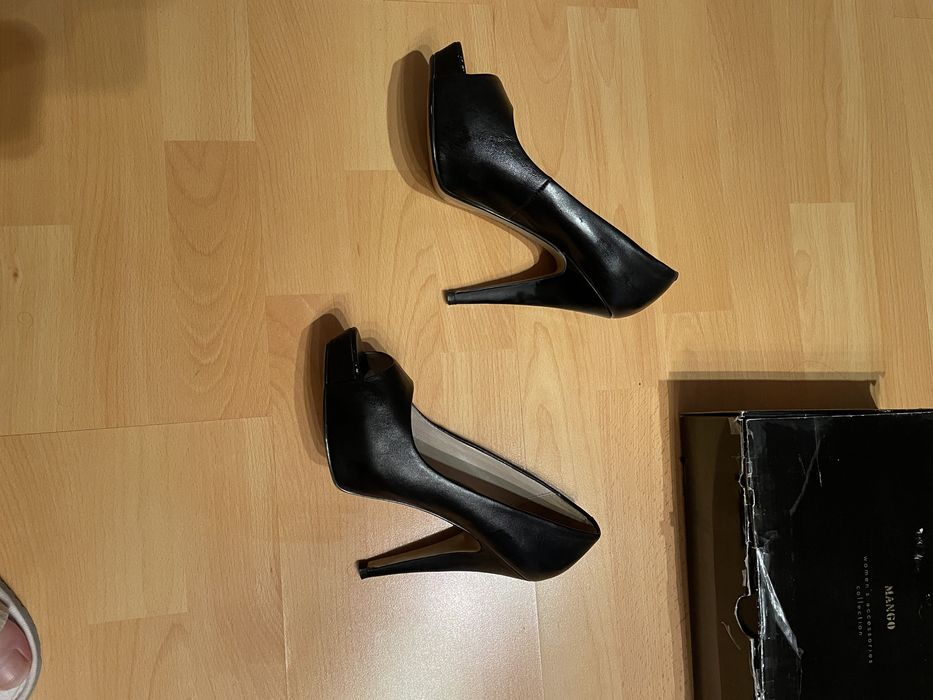 Pantofi cu toc înalt din piele Mango, Mărimea 38
