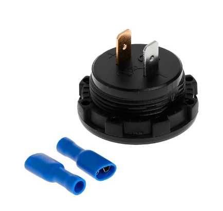 Voltmetru LED auto-moto-scuter 5-48Vcc cu buton oprit-pornit, Albastru