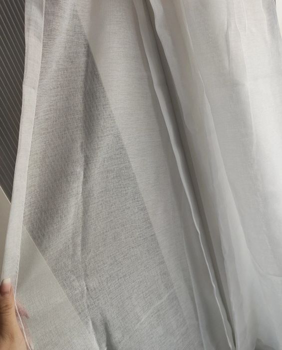 Set de 2 perdele albe transparente