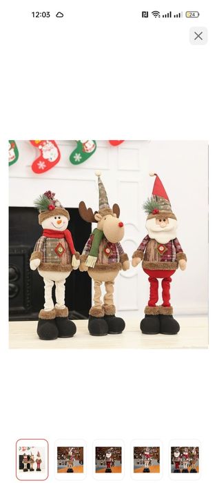 Новогодняя игрушка Снеговик Санта Олень