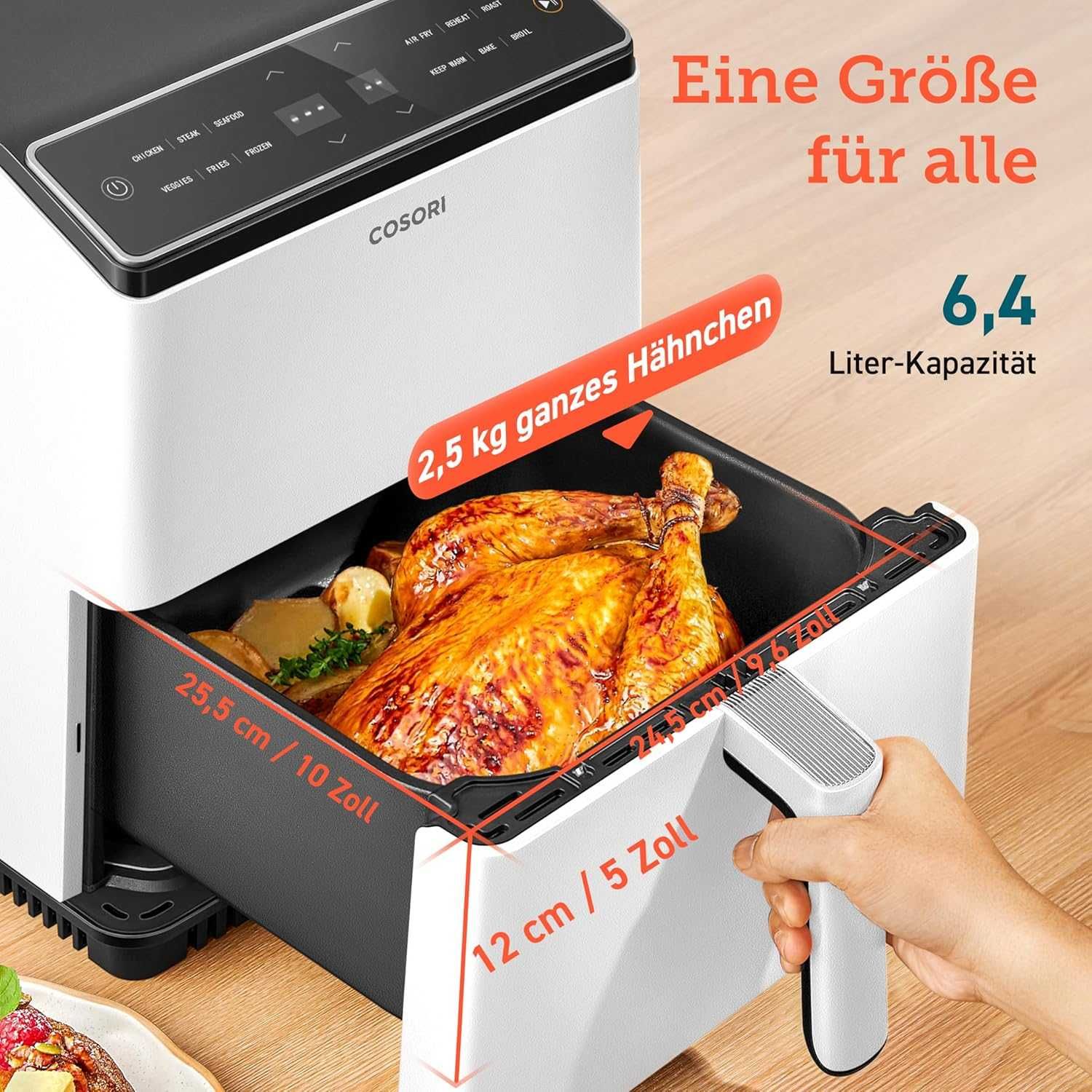Фритюрник с горещ въдух Cosori Dual Blaze XXL 6.4 L (C AF-P583S) 1700W