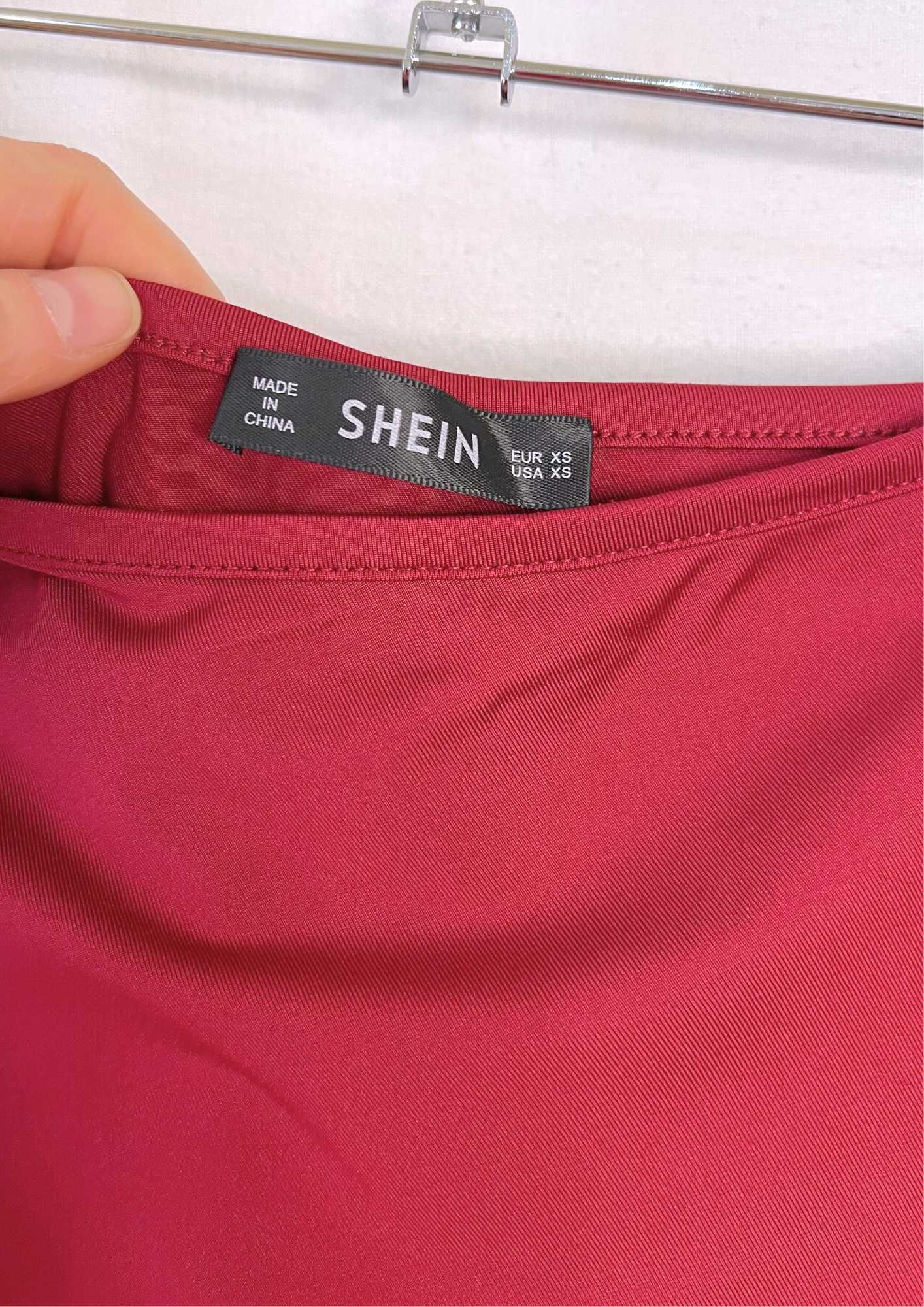 SHEIN боди в цвят бордо, XS-S