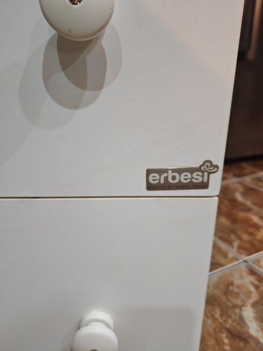 Comoda Copii Erbesi Cuoricino Alb cu cadita