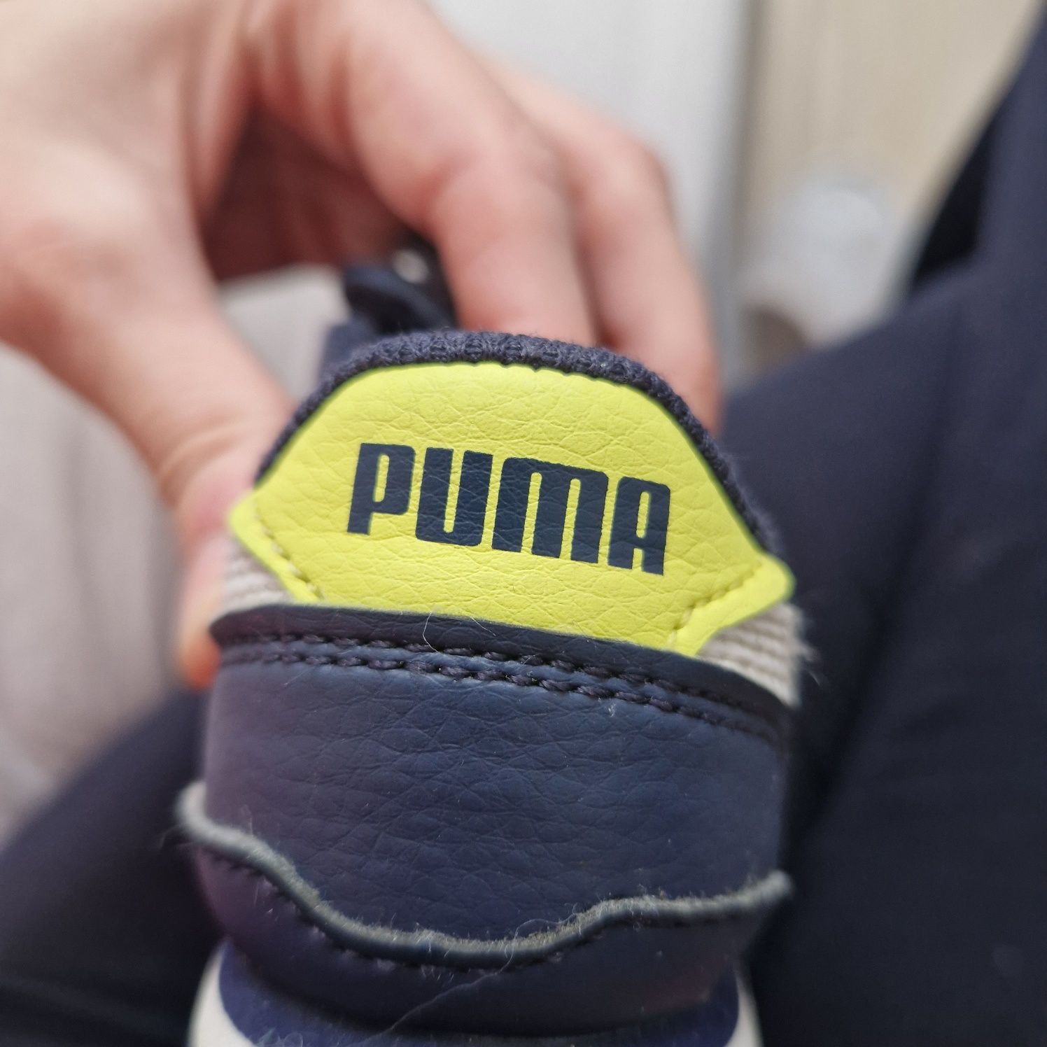 Pantofi sport Puma Runner, albastru închis și verde tipator, mas 24