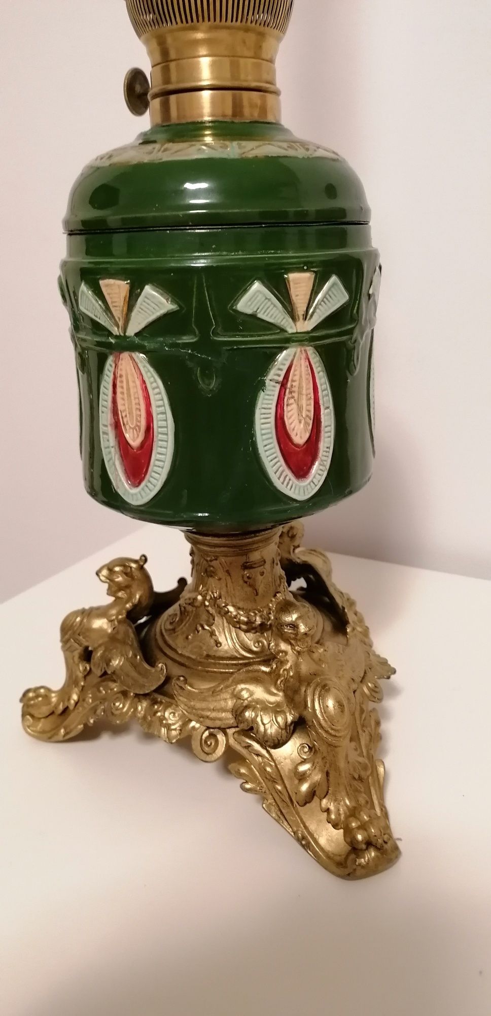 Lampa metal & majolica