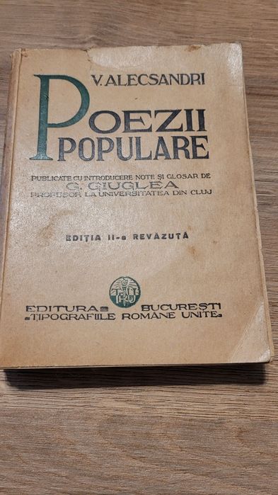 Poezii populare , Vasile Alecsandri carte veche