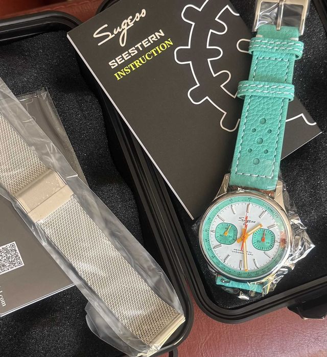 Sugess 1963 Chronograf Seagull ST19 Mecanic Safir Pilot Militar Racing