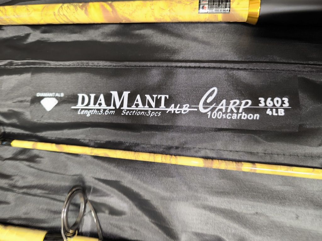SET 4 Lansete DIAMANT ALB 3.60m 4.0LBS 3 tronsoane + 4 Mulinete YC7000