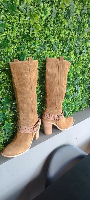 Италиански ботуши естествен велур