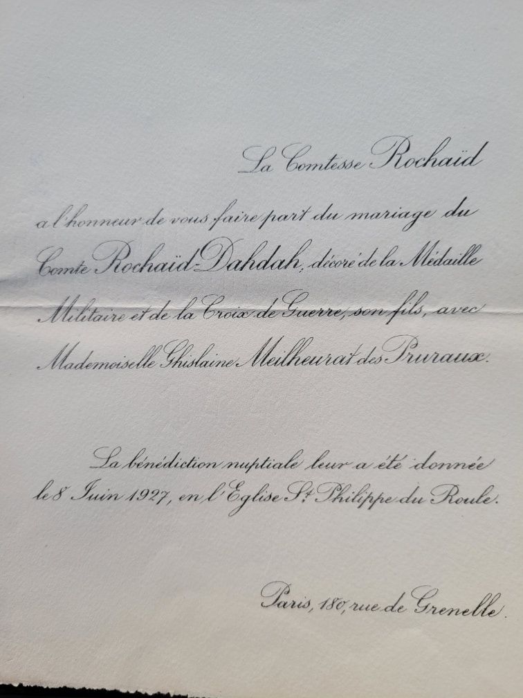 Veche invitatie nunta 1927