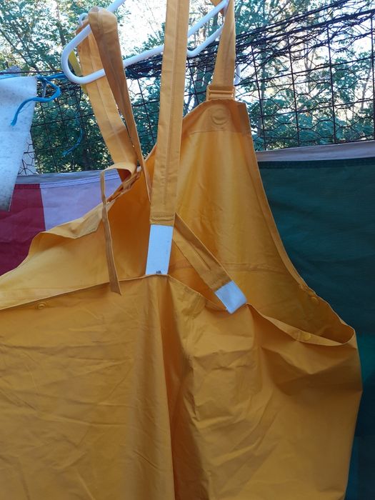 Pantaloni ploaie,pvc,cu pieptar/pescar,outdoor/L/XL