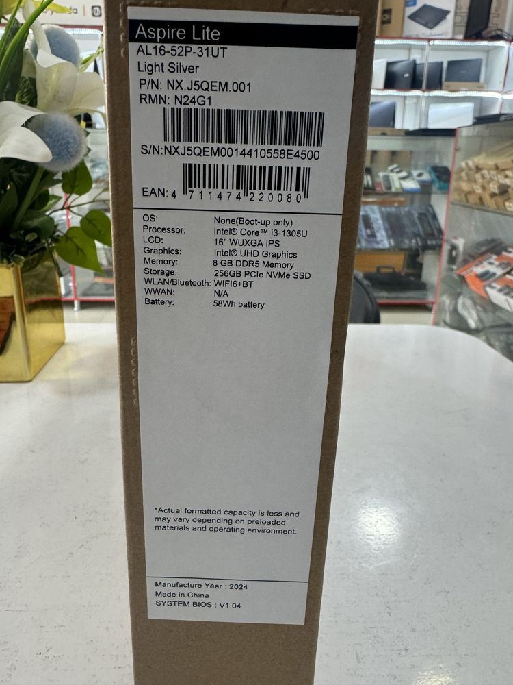Acer aspire lite 16 eng songi avlod core i3 yangicha dizaynda keldi