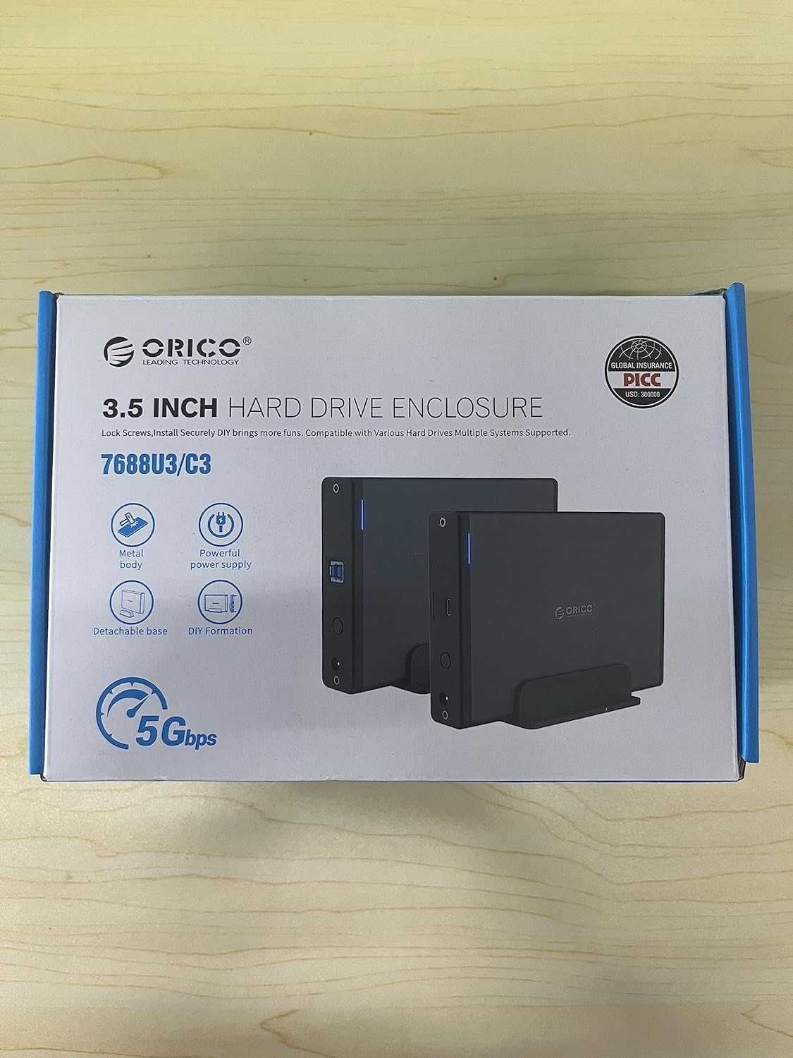 Carcasă HDD hard disk extern ORICO 3.5,adaptor USB 3.1 Gen 1 SATA 3.0