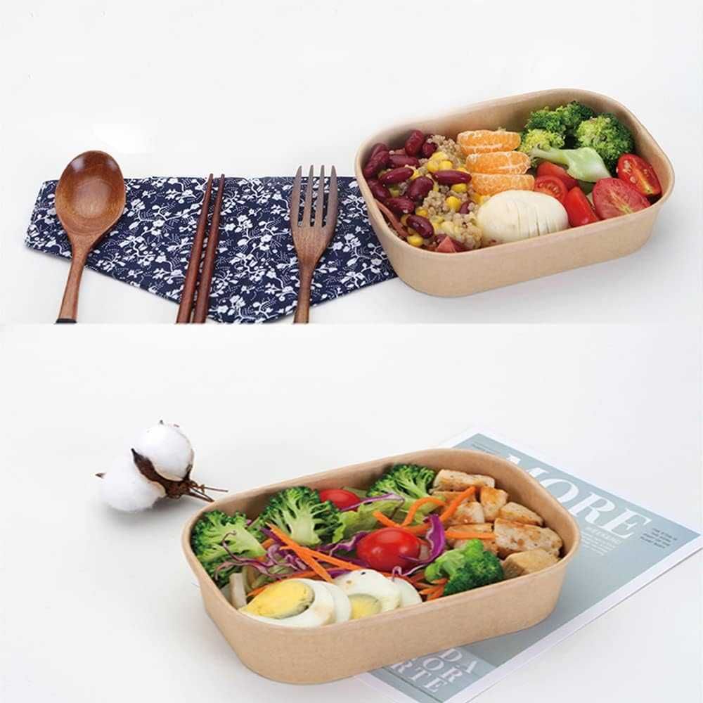 Cutii carton, rezistente la apa, recipient takeaway 12x17x7.5cm, 25buc