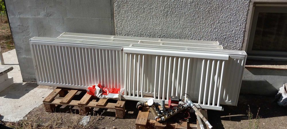 Печка с водна риза, радиатори, разширителни съд и лира за баня