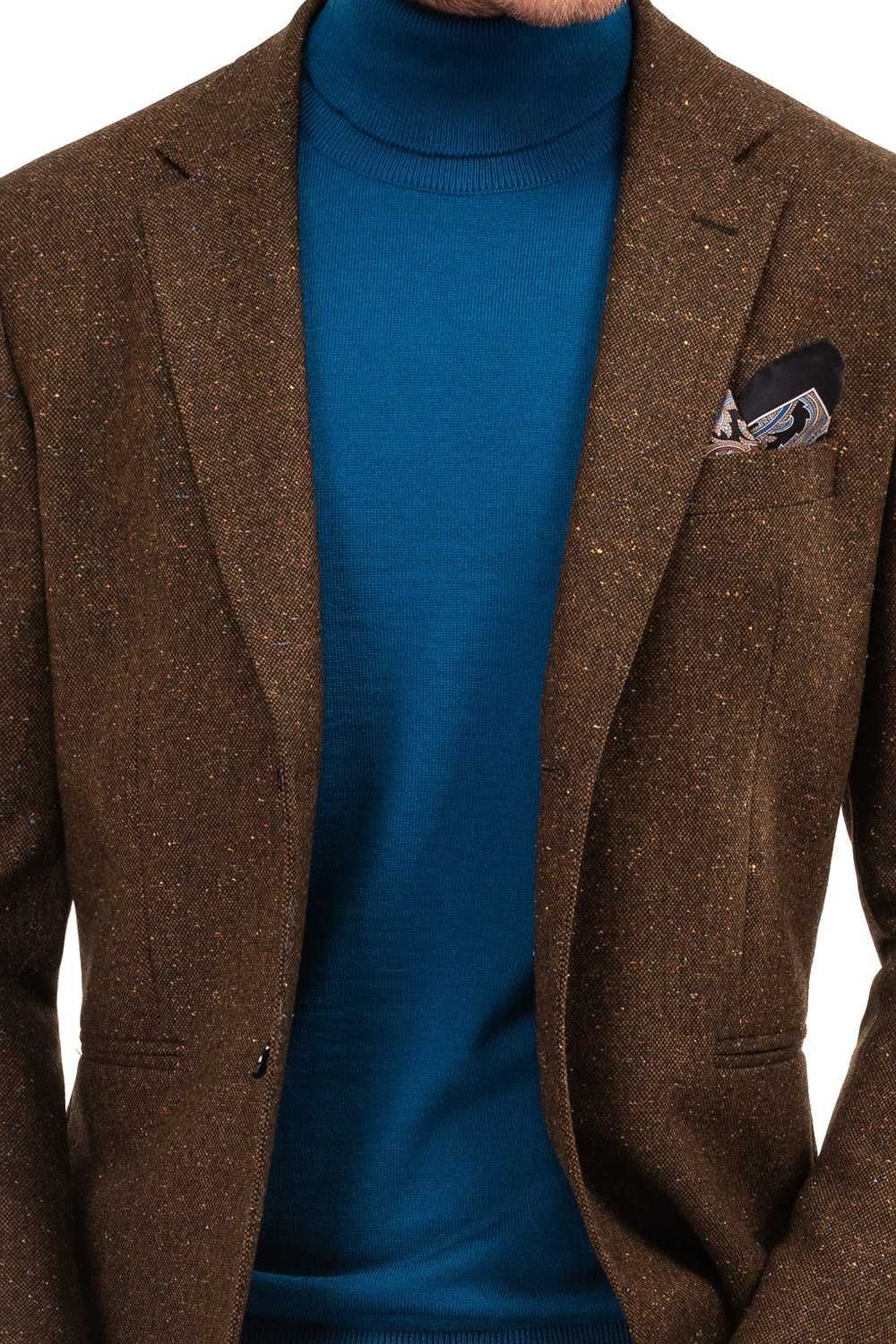 Sacou blazer slim 46 S casual premium Dohn John London lana moale maro