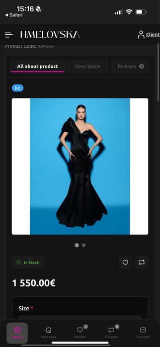 Бална дизайнерска рокля на Tarik Ediz