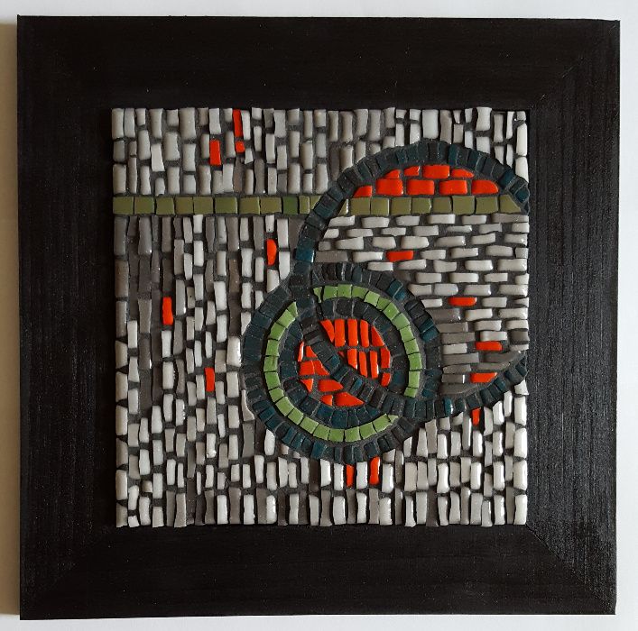 Tablou mozaic sticla-Cadou deosebit hand made- - Inimioara