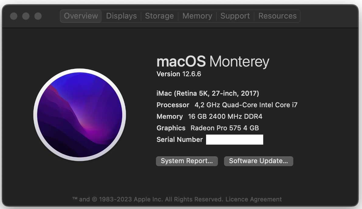  Apple iMac 27" 5K 2017 / i7 7700K 4.2GHz / RadeonPro 4 GB / 16GBDDR4