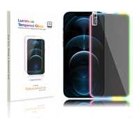 Folie Sticlă iPhone cu Margini RGB Fluorescent Premium | Antishock 9H