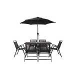 Set terasa / mobilier gradina cu masa fixa, dreptunghiulara, 6 scaune