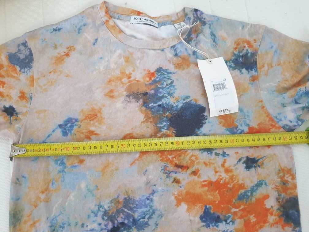 Tie-dye шарена тениска Scotch & Soda, размер S