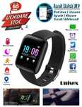 SmartWatch model B19 -Unisex / negru -functii tip bratara fitness -UK