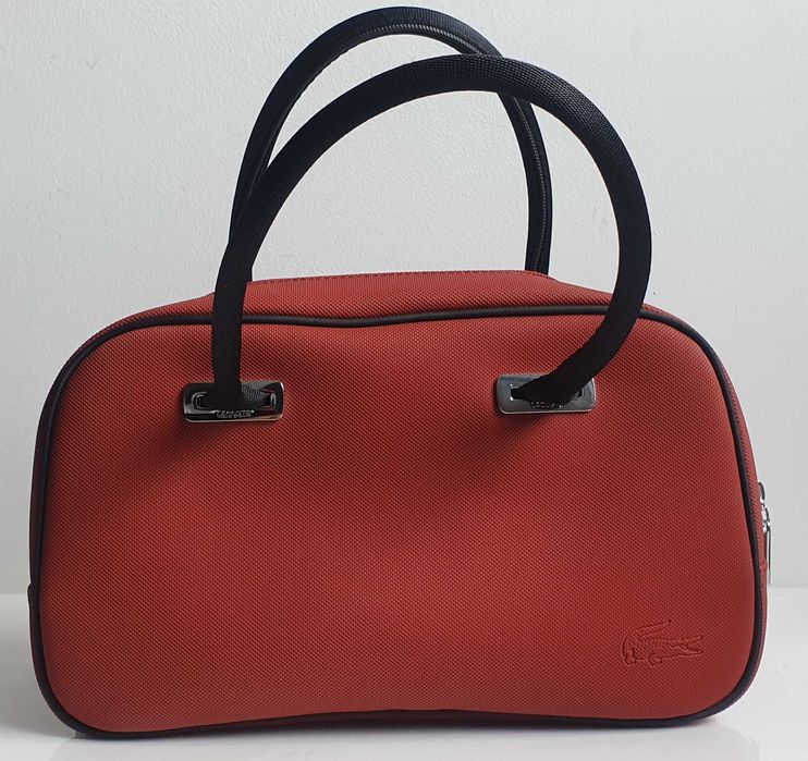 LACOSTE, geanta originala de mana, grena