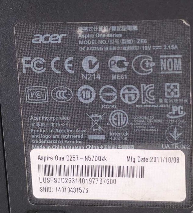 Laptop mini Acer Aspire ZE6 - 10 inch - functional,instalat