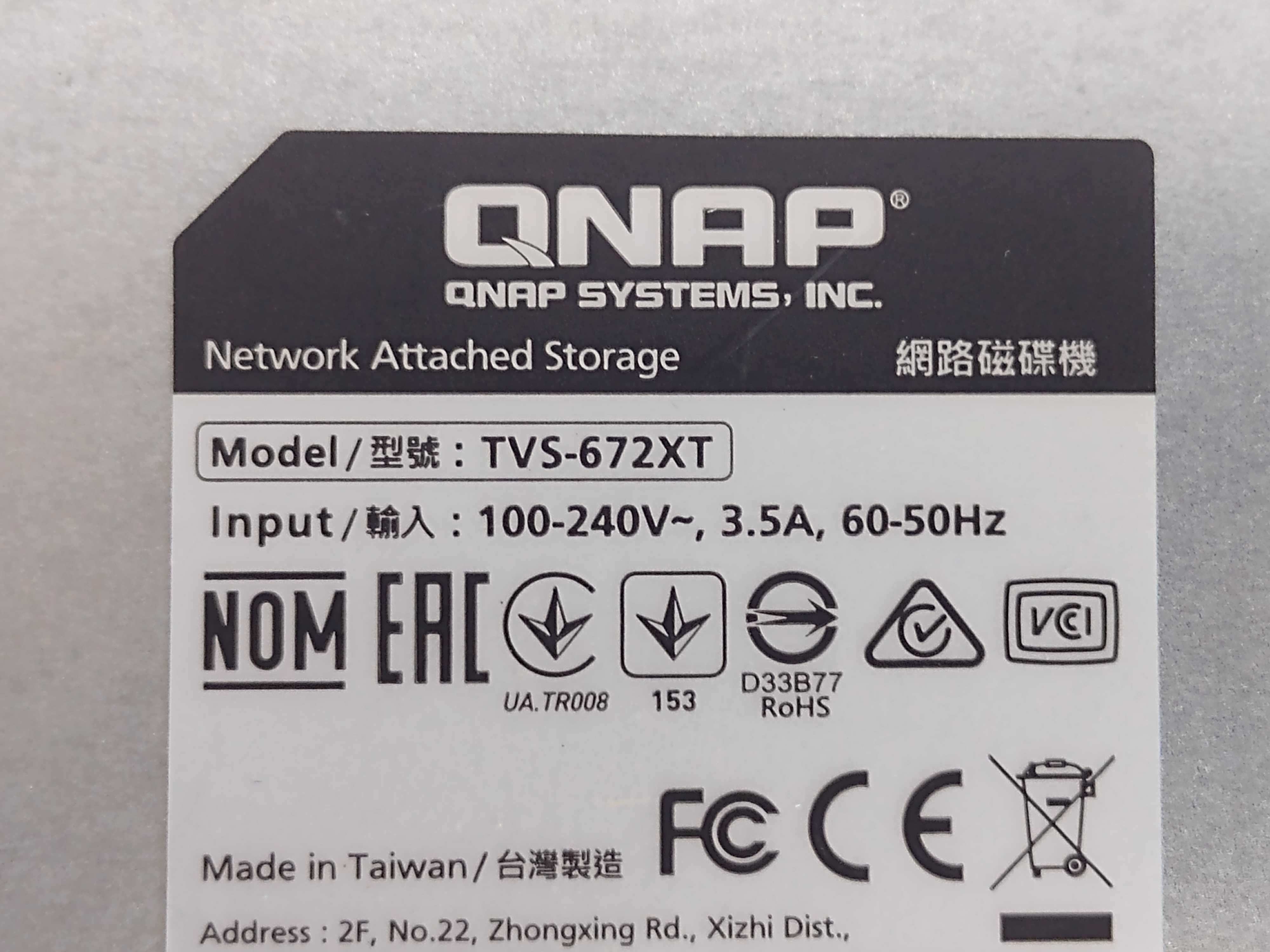 Qnap NAS TVS-672XT i3 8G