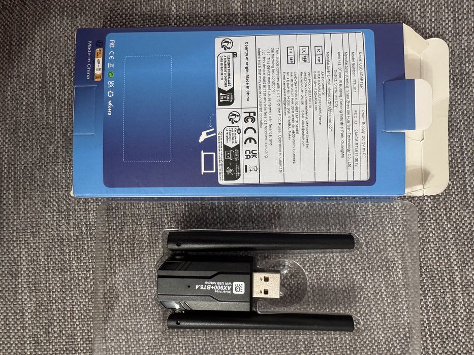 Adaptor Wireless USB WiFi 6 + Bluetooth 5.4