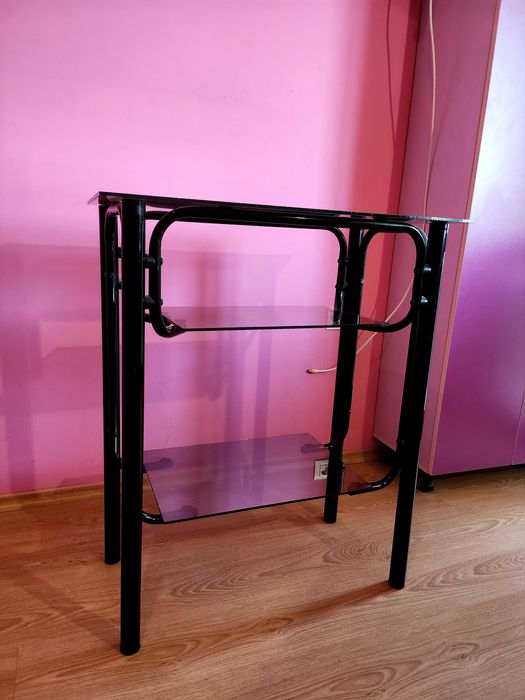 Стойка за телевизор - метал и стъкло