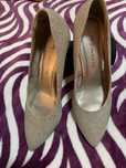 Pantofi cu toc Aurii cu slipici, toc 5 cm, marimea 39