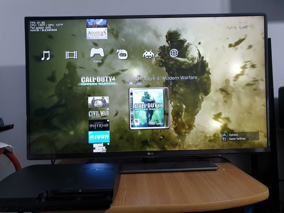 PS3 modat HEN + 20 jocuri (GTA V, Spider-Man, Red Dead, NFS, FIFA 19)